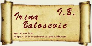 Irina Balošević vizit kartica